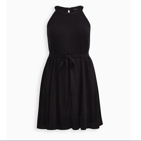 TORRID NWT BLACK WOVEN TIERED MINI DRESS 3X - Picture 1 of 6